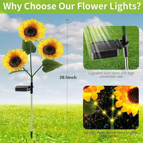 Slunečnicová světla BloomGlow™ – 80 cm
